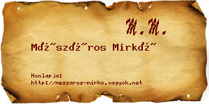 Mészáros Mirkó névjegykártya